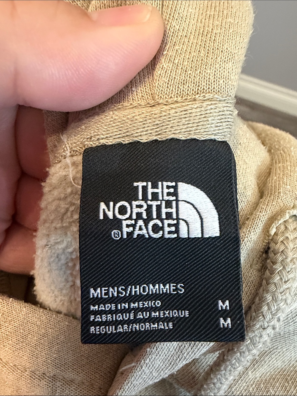 The North Face Men's Beige Crewneck Hoodie with White Logo - Picture 3 of 3
